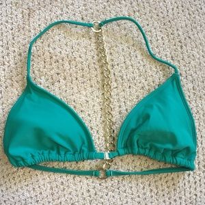 Green And Gold Bikini Top
